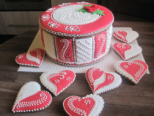 Kazeta kulatá, červená,(bez perníčků), cena: 440,- Kč