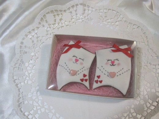 Valentýnská kočka v krabičce, sada 2 ks, cena: 95,- Kč